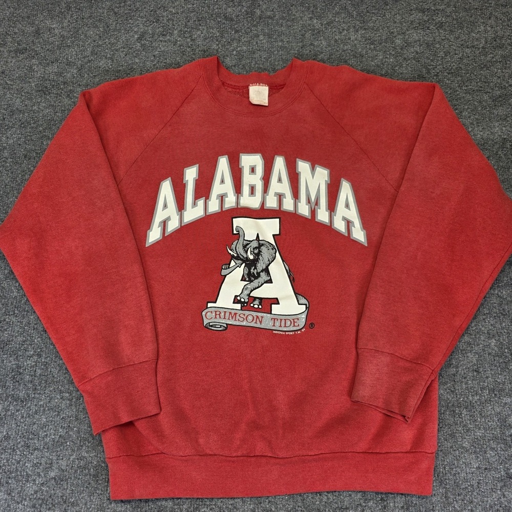 Alabama Crimson Tide Sweatshirt Crewneck Large USA VTG Fruit Of The Loom 1989